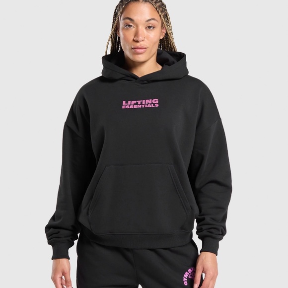 NEW Gymshark Strong Woman Oversized Hoodie Black - Picture 2 of 6
